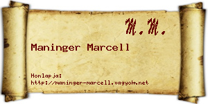 Maninger Marcell névjegykártya